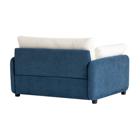 Blue Cream Oversized Chenille Armchair | OROA
