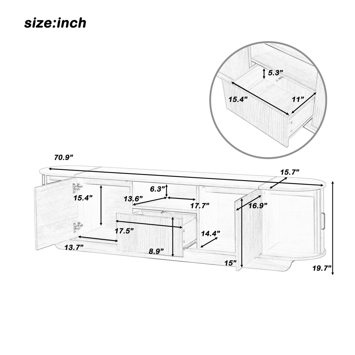 Modern European furniture - U-Can Oak Wood TV Stand - www.oroa.com