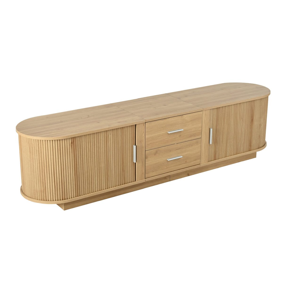 Modern TV Stand with Drawers and Hidden Sliding Storage | OROA