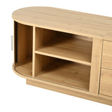 Modern TV Stand with Drawers and Hidden Sliding Storage | OROA