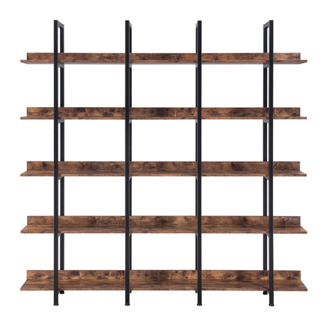 Modern European furniture - Brown Vintage Industrial 5-Tier Bookcase - www.oroa.com