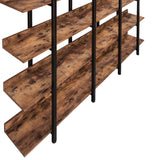 Brown Vintage Industrial 5-Tier Bookcase | OROA