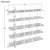 Brown Vintage Industrial 5-Tier Bookcase | OROA