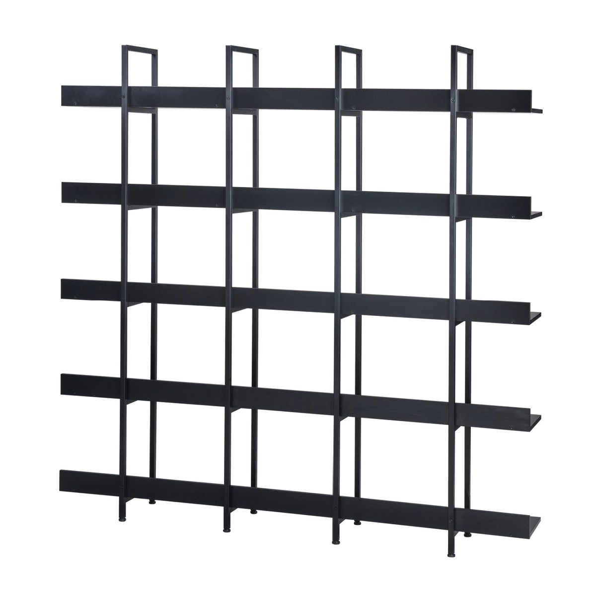 Black Vintage Industrial 5-Tier Bookcase | OROA