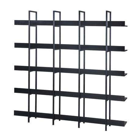 Black Vintage Industrial 5-Tier Bookcase | OROA