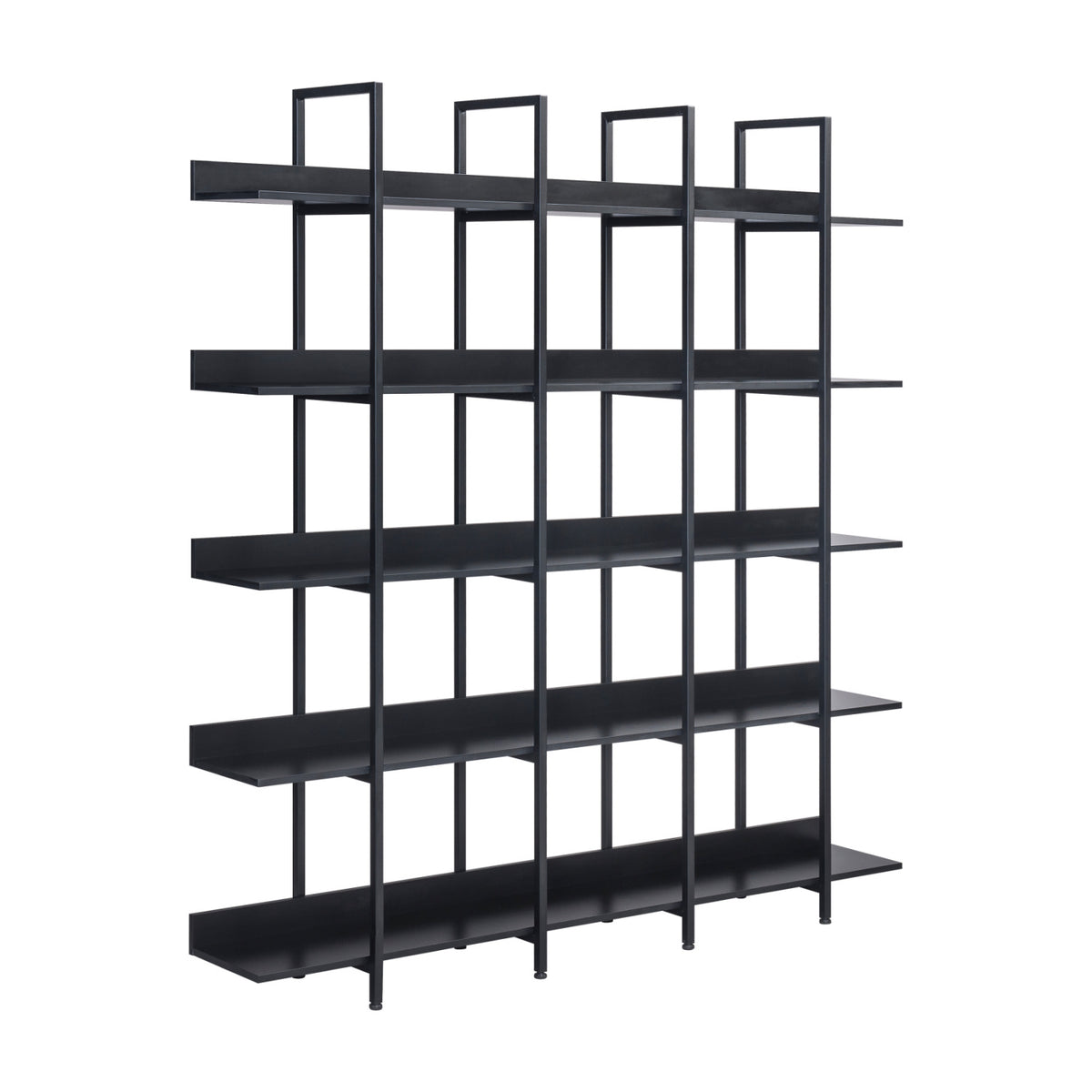 Black Vintage Industrial 5-Tier Bookcase | OROA