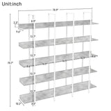 Black Vintage Industrial 5-Tier Bookcase | OROA