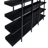 Black Vintage Industrial 5-Tier Bookcase | OROA