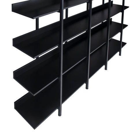 Black Vintage Industrial 5-Tier Bookcase | OROA
