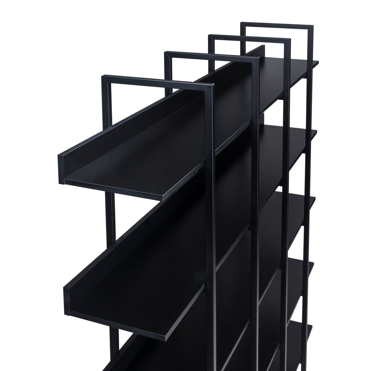 Black Vintage Industrial 5-Tier Bookcase | OROA