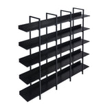 Black Vintage Industrial 5-Tier Bookcase | OROA
