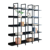 Black Vintage Industrial 5-Tier Bookcase | OROA
