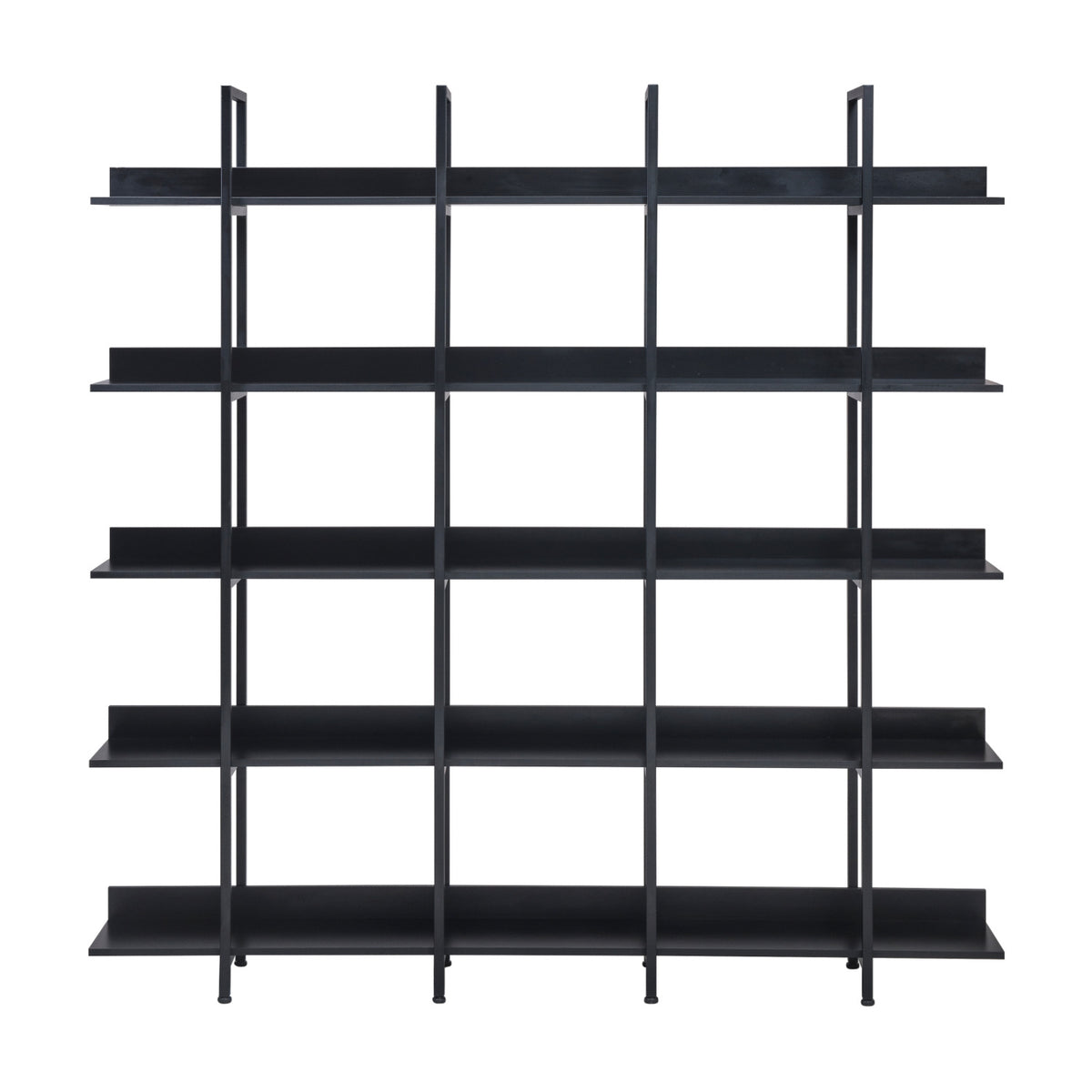 Black Vintage Industrial 5-Tier Bookcase | OROA