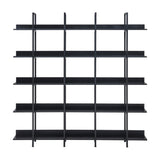 Black Vintage Industrial 5-Tier Bookcase | OROA