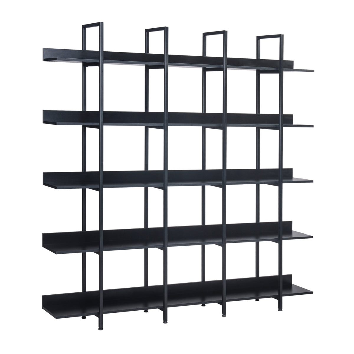 Black Vintage Industrial 5-Tier Bookcase | OROA