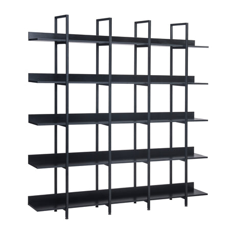 Black Vintage Industrial 5-Tier Bookcase | OROA