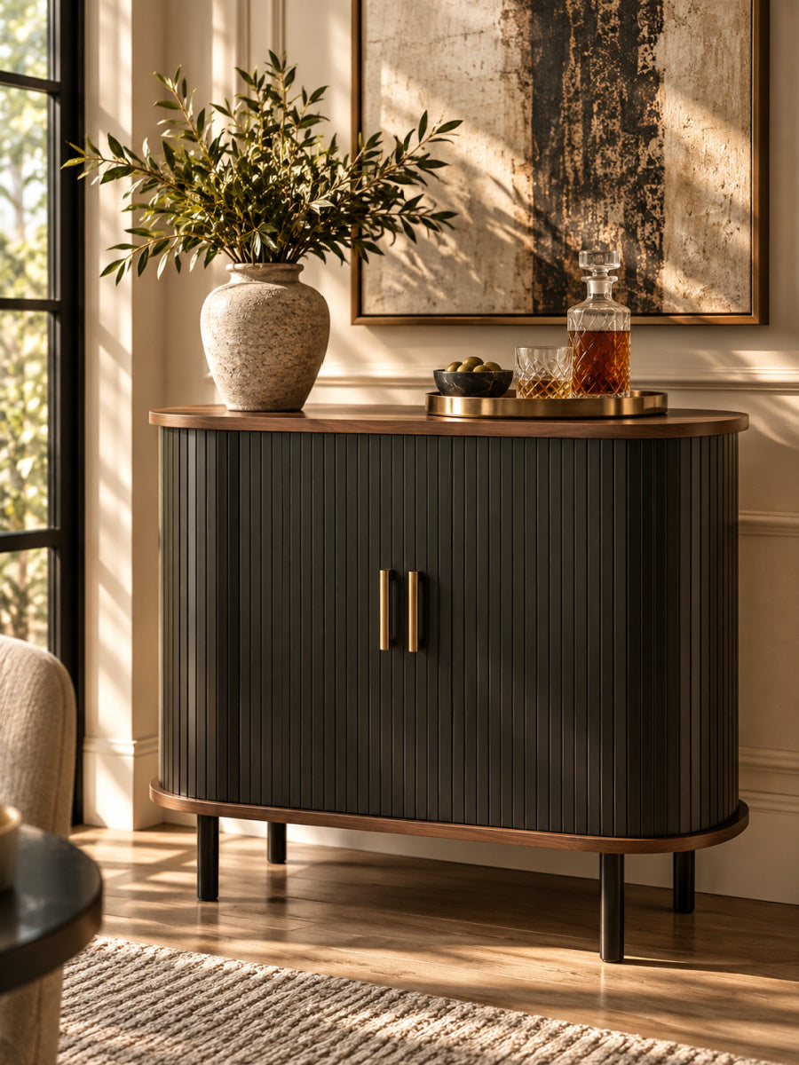 Black Wine Bar Cabinet | OROA