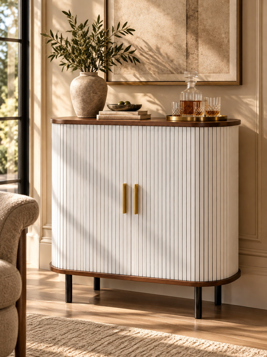 Fluted Wine Bar Cabinet | OROA