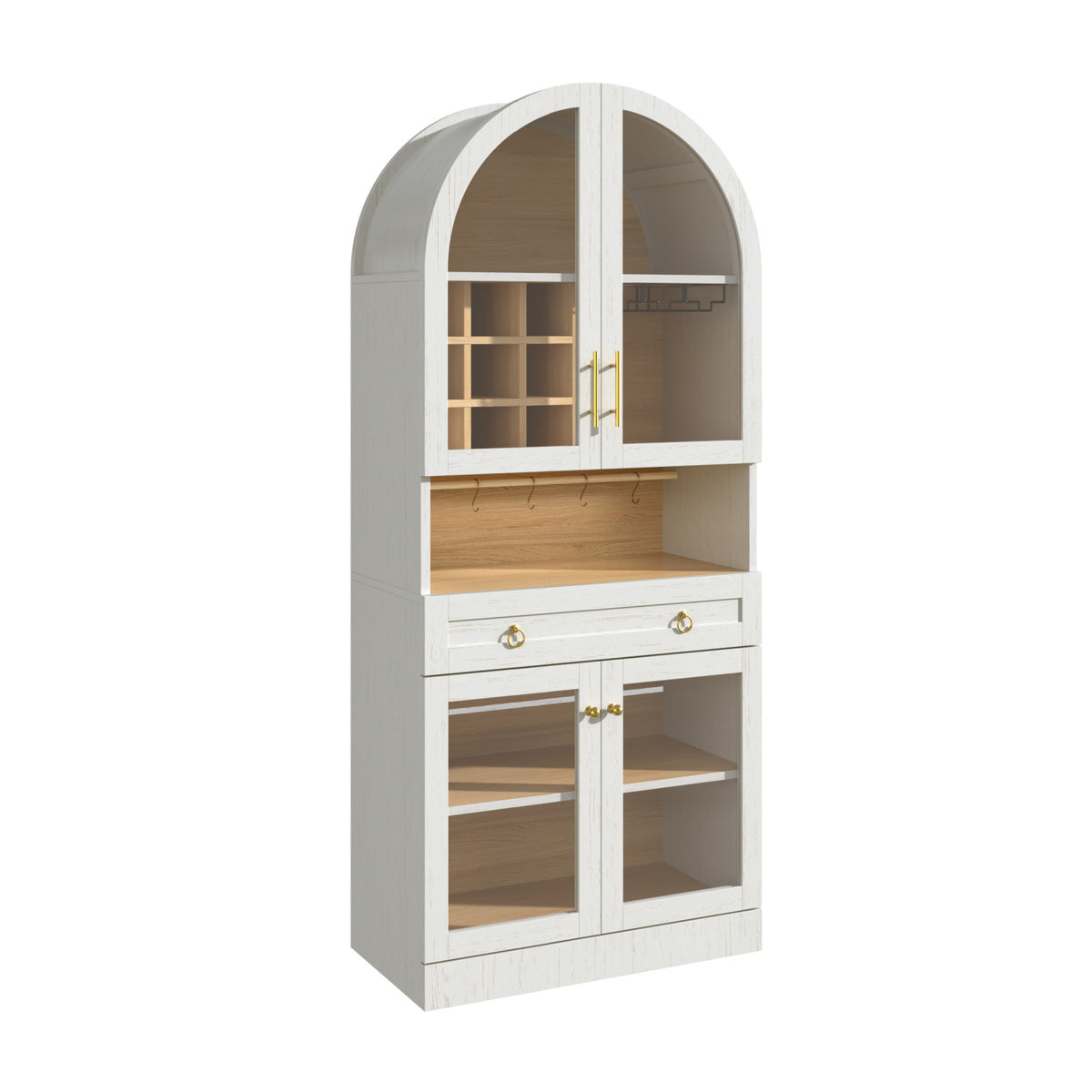 Modern European furniture - Mid-Century White Coffee Bar Cabinet - www.oroa.com
