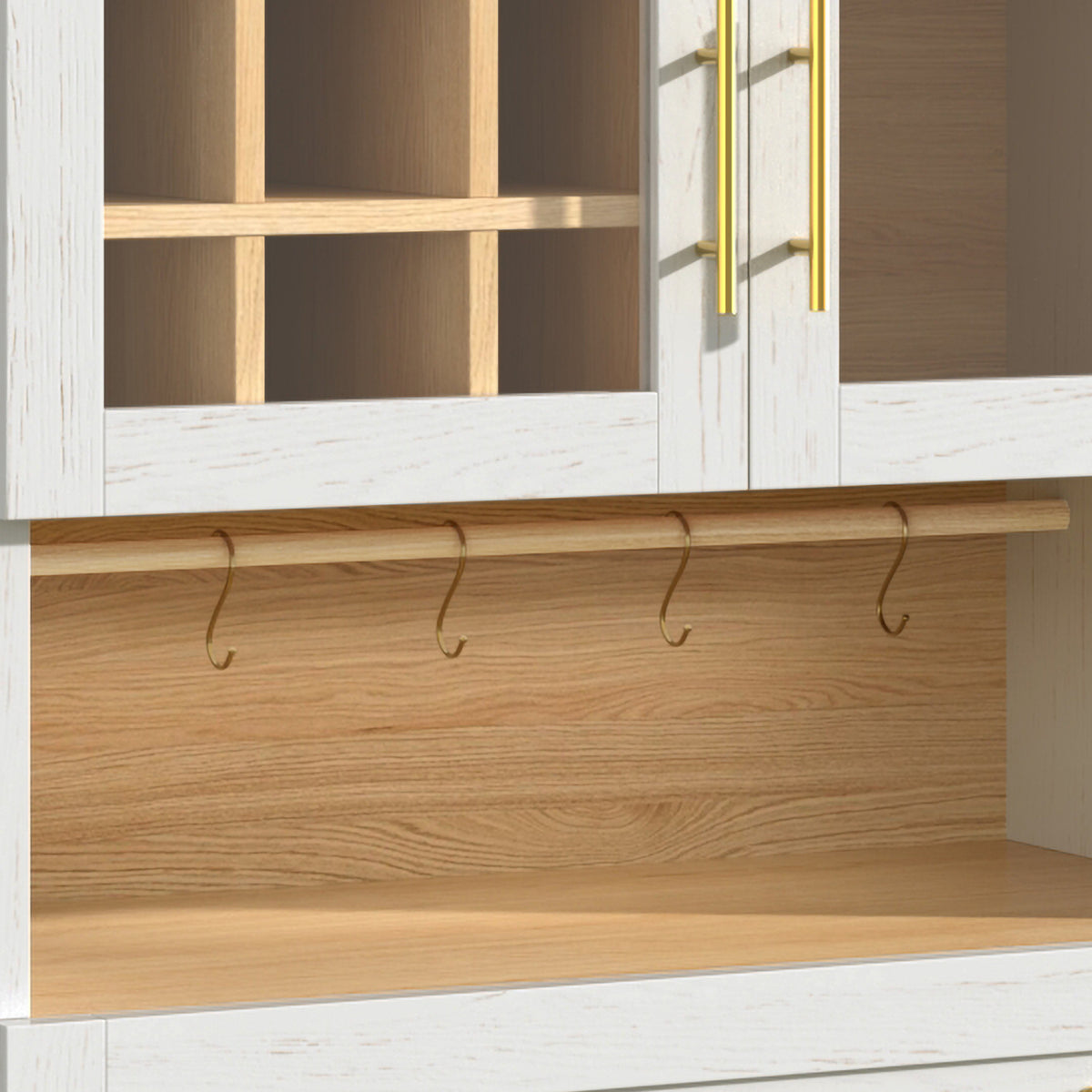 Modern European furniture - Mid-Century White Coffee Bar Cabinet - www.oroa.com