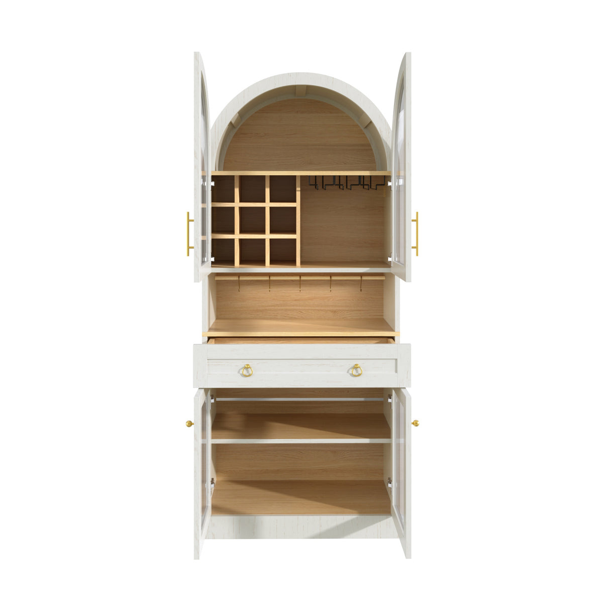 Modern European furniture - Mid-Century White Coffee Bar Cabinet - www.oroa.com