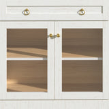 Modern European furniture - Mid-Century White Coffee Bar Cabinet - www.oroa.com