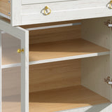 Modern European furniture - Mid-Century White Coffee Bar Cabinet - www.oroa.com
