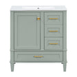 Modern European furniture - Modern Sage Green Bathroom Vanity Set with Sink - www.oroa.com