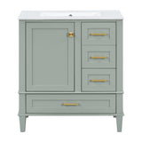 Modern European furniture - Modern Sage Green Bathroom Vanity Set with Sink - www.oroa.com