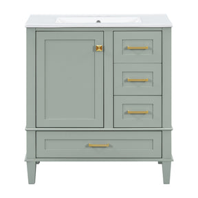 Modern European furniture - Modern Sage Green Bathroom Vanity Set with Sink - www.oroa.com