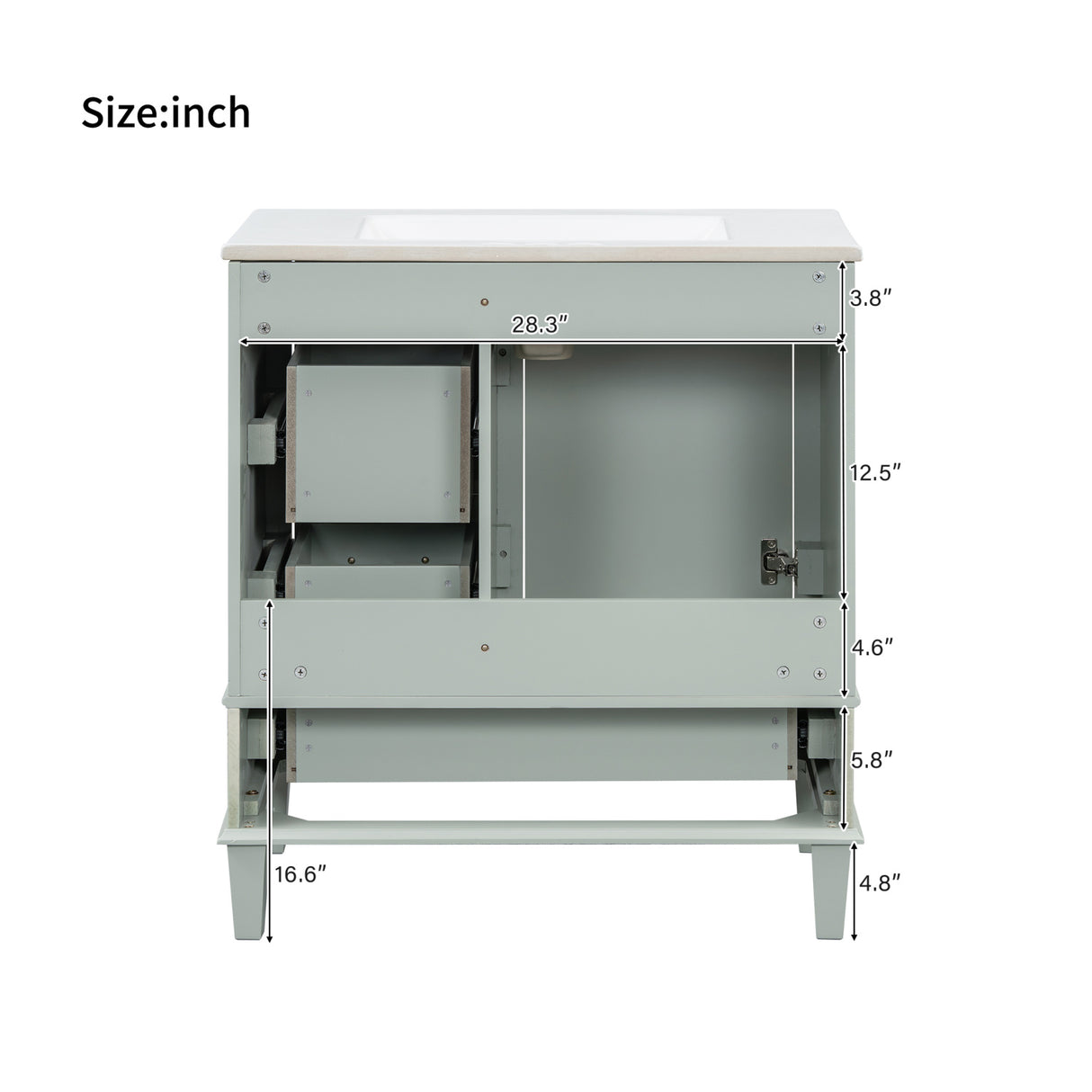 Modern European furniture - Modern Sage Green Bathroom Vanity Set with Sink - www.oroa.com
