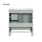 Modern European furniture - Modern Sage Green Bathroom Vanity Set with Sink - www.oroa.com