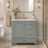 Modern European furniture - Modern Sage Green Bathroom Vanity Set with Sink - www.oroa.com