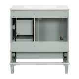 Modern European furniture - Modern Sage Green Bathroom Vanity Set with Sink - www.oroa.com