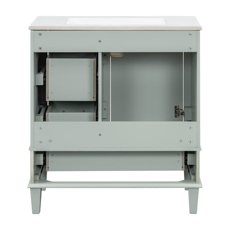 Modern European furniture - Modern Sage Green Bathroom Vanity Set with Sink - www.oroa.com