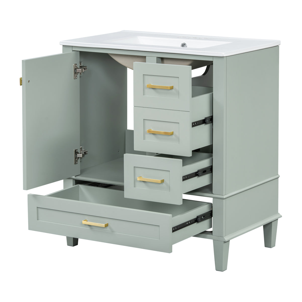 Modern European furniture - Modern Sage Green Bathroom Vanity Set with Sink - www.oroa.com