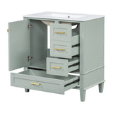 Modern European furniture - Modern Sage Green Bathroom Vanity Set with Sink - www.oroa.com