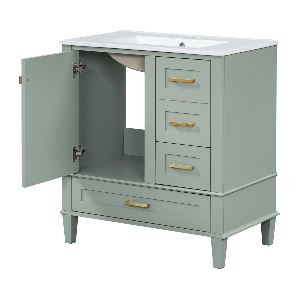 Modern European furniture - Modern Sage Green Bathroom Vanity Set with Sink - www.oroa.com