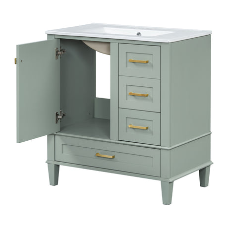 Modern European furniture - Modern Sage Green Bathroom Vanity Set with Sink - www.oroa.com