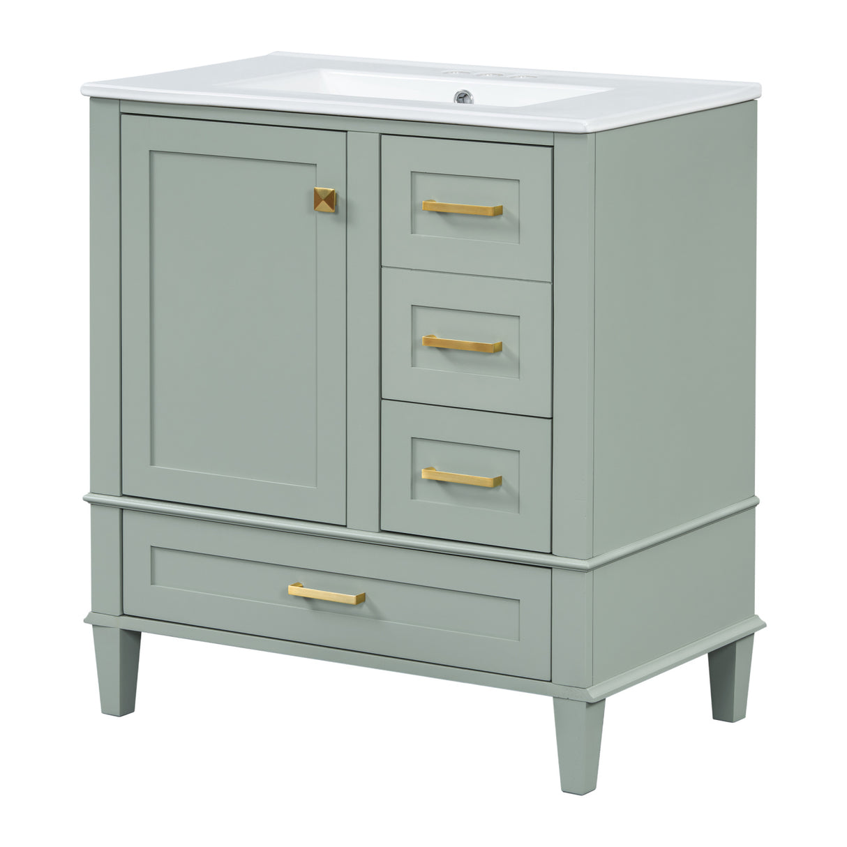 Modern European furniture - Modern Sage Green Bathroom Vanity Set with Sink - www.oroa.com