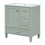 Modern European furniture - Modern Sage Green Bathroom Vanity Set with Sink - www.oroa.com