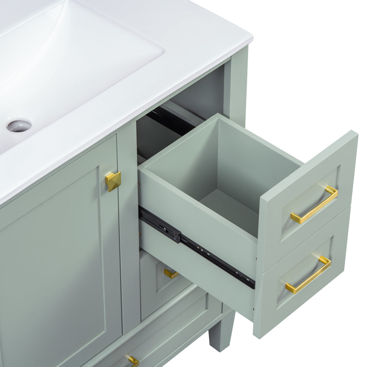 Modern European furniture - Modern Sage Green Bathroom Vanity Set with Sink - www.oroa.com