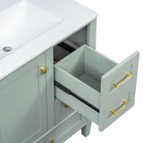Modern European furniture - Modern Sage Green Bathroom Vanity Set with Sink - www.oroa.com