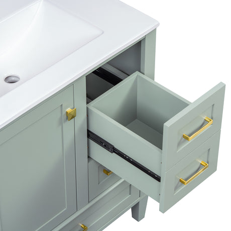 Modern European furniture - Modern Sage Green Bathroom Vanity Set with Sink - www.oroa.com