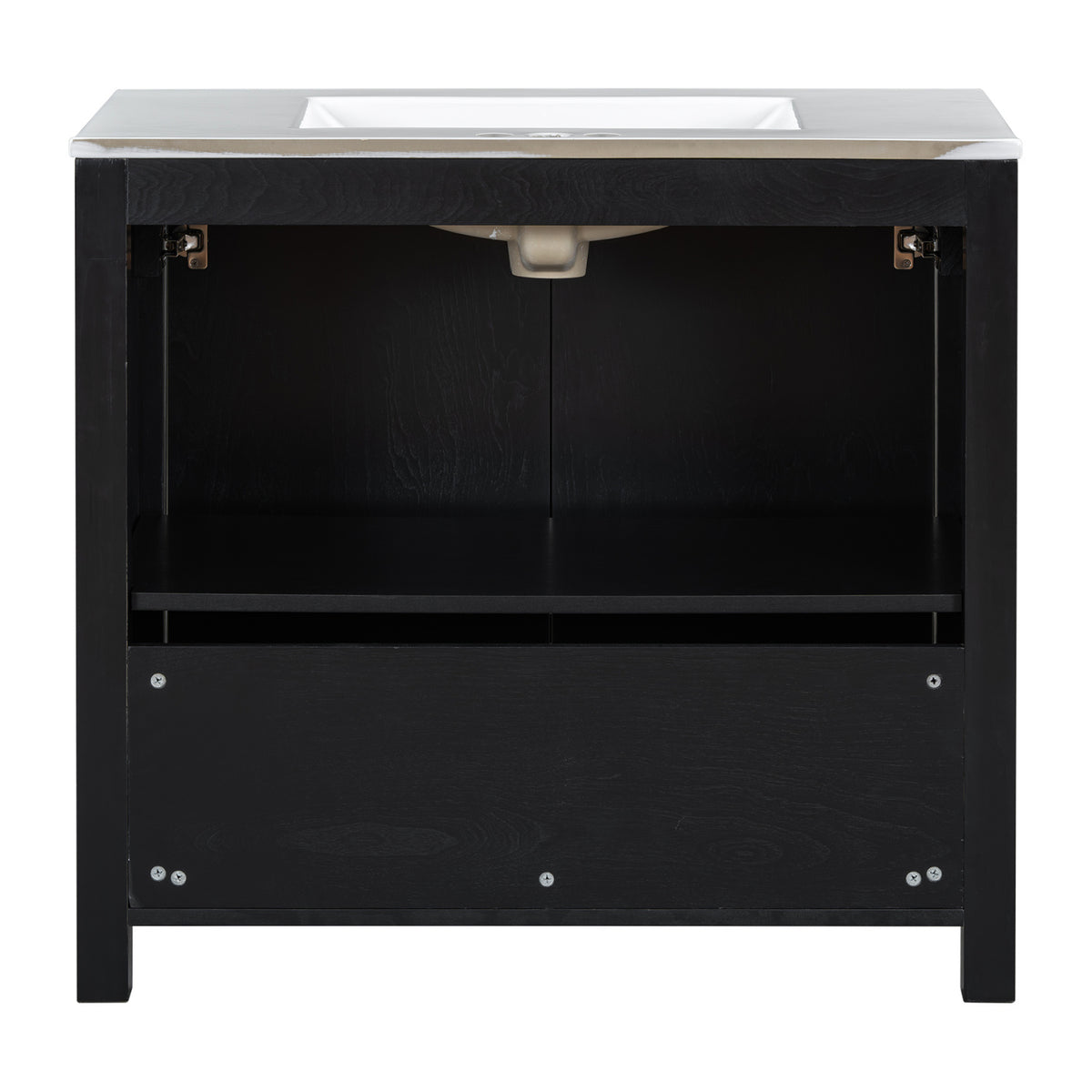 Espresso Wooden Bathroom Vanity with Ceramic Sink | OROA
