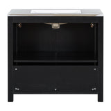 Espresso Wooden Bathroom Vanity with Ceramic Sink | OROA