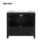 Espresso Wooden Bathroom Vanity with Ceramic Sink | OROA