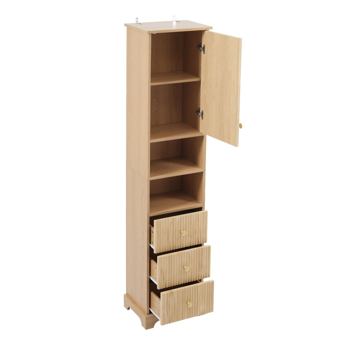 Modern European furniture - 67.7" Freestanding Bathroom Wood Cabinet - www.oroa.com