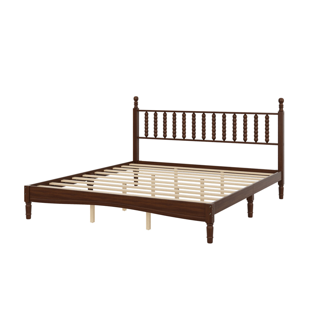 Modern European furniture - Walnut King Size Wood Bed - www.oroa.com