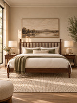 Modern European furniture - Walnut King Size Wood Bed - www.oroa.com